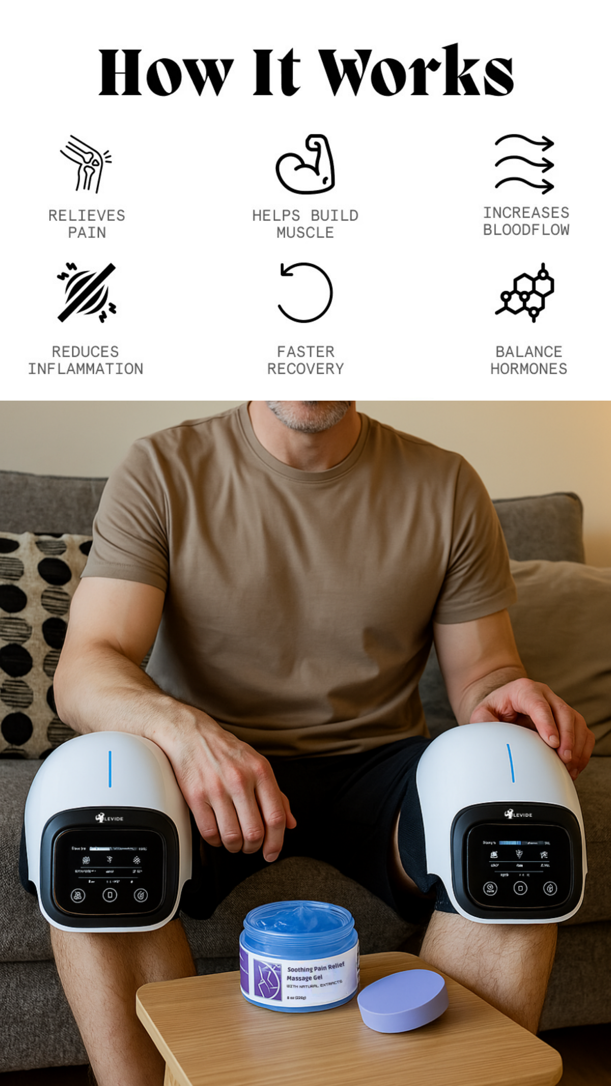 LEVIDE™ 4 in 1 Knee Therapy Device